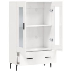 Greatstore Skříň highboard lesklá bílá 69,5 x 31 x 115 cm kompozitní dřevo