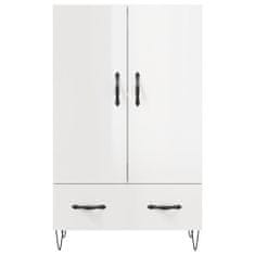 Greatstore Skříň highboard lesklá bílá 69,5 x 31 x 115 cm kompozitní dřevo