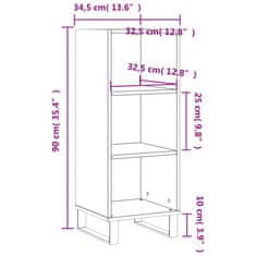 Greatstore Příborník betonově šedý 34,5 x 32,5 x 90 cm kompozitní dřevo