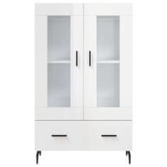 Greatstore Skříň highboard lesklá bílá 69,5 x 31 x 115 cm kompozitní dřevo