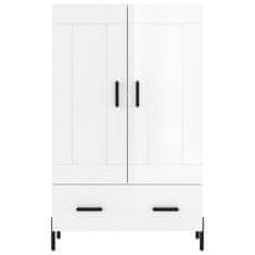 Greatstore Skříň highboard lesklá bílá 69,5 x 31 x 115 cm kompozitní dřevo