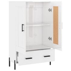 Greatstore Skříň highboard lesklá bílá 69,5 x 31 x 115 cm kompozitní dřevo