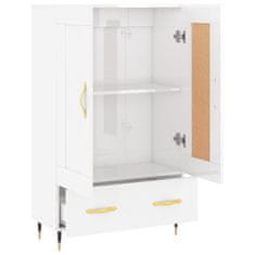 Greatstore Skříň highboard lesklá bílá 69,5 x 31 x 115 cm kompozitní dřevo