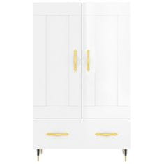 Greatstore Skříň highboard lesklá bílá 69,5 x 31 x 115 cm kompozitní dřevo