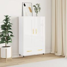 Greatstore Skříň highboard lesklá bílá 69,5 x 31 x 115 cm kompozitní dřevo