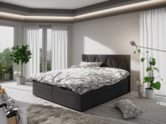 Veneti Manželská postel s úložným prostorem STIG COMFORT 3 - 140x200, černá