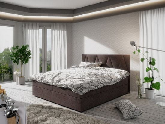 Veneti Manželská postel s úložným prostorem STIG COMFORT 3 - 140x200, hnědá