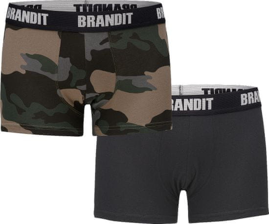 BRANDIT boxerky 2ks/balení - darkcamo/černá Velikost: S