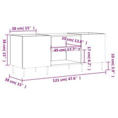 Vidaxl Skříňka na LP desky lesklá bílá 121x38x48 cm kompozitní dřevo