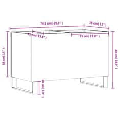 Vidaxl Skříňka na LP desky lesklá bílá 74,5x38x48 cm kompozitní dřevo