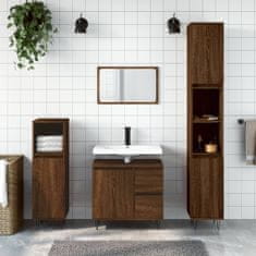 Greatstore Koupelnová skříňka hnědý dub 65 x 33 x 60 cm kompozitní dřevo