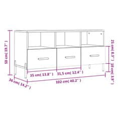 Vidaxl TV skříňka bílá s vysokým leskem 102x36x50 cm kompozitní dřevo