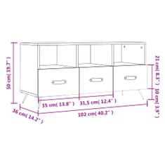 Vidaxl TV skříňka černá 102 x 36 x 50 cm kompozitní dřevo