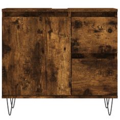 Greatstore Koupelnová skříňka kouřový dub 65 x 33 x 60 cm kompozitní dřevo