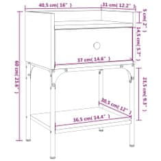 Vidaxl Noční stolky 2 ks kouřový dub 40,5x31x60 cm kompozitní dřevo