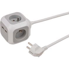 Brennenstuhl Zásuvka 4-násobná ALEA-Power prodlužovací s USB, kabel H05VV-F 3G1.5, 1.4 m (1150101)