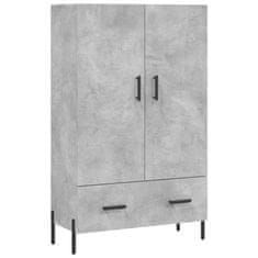 Greatstore Skříň highboard betonově šedá 69,5x31x115 cm kompozitní dřevo