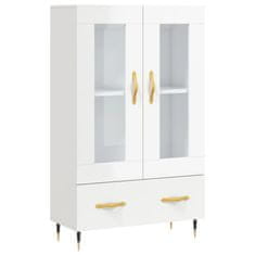 Vidaxl Skříň highboard lesklá bílá 69,5 x 31 x 115 cm kompozitní dřevo