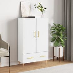 Greatstore Skříň highboard bílá 69,5 x 31 x 115 cm kompozitní dřevo