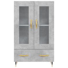 Greatstore Skříň highboard betonově šedá 69,5x31x115 cm kompozitní dřevo