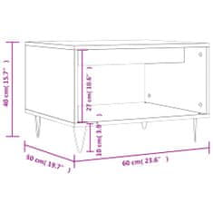 Greatstore Konferenční stolek lesklý bílý 60x50x40 cm kompozitní dřevo