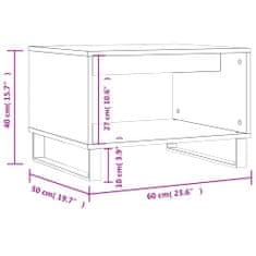 Greatstore Konferenční stolek bílý 60 x 50 x 40 cm kompozitní dřevo