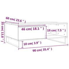 Vidaxl Konferenční stolek kouřový dub 90 x 60 x 35 cm kompozitní dřevo