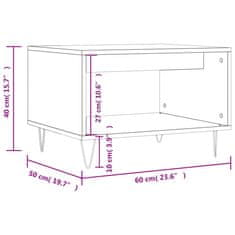 Greatstore Konferenční stolek hnědý dub 60 x 50 x 40 cm kompozitní dřevo