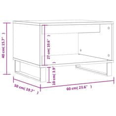 Greatstore Konferenční stolek dub sonoma 60 x 50 x 40 cm kompozitní dřevo