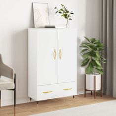 Greatstore Skříň highboard bílá 69,5 x 31 x 115 cm kompozitní dřevo