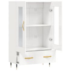 Greatstore Skříň highboard lesklá bílá 69,5 x 31 x 115 cm kompozitní dřevo