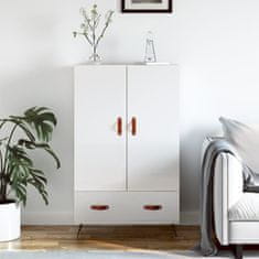 Greatstore Skříň highboard lesklá bílá 69,5 x 31 x 115 cm kompozitní dřevo