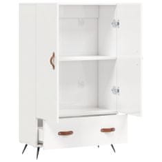 Greatstore Skříň highboard lesklá bílá 69,5 x 31 x 115 cm kompozitní dřevo