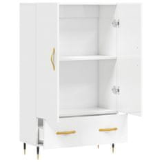 Greatstore Skříň highboard lesklá bílá 69,5 x 31 x 115 cm kompozitní dřevo