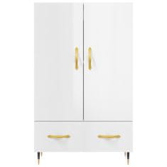 Greatstore Skříň highboard lesklá bílá 69,5 x 31 x 115 cm kompozitní dřevo