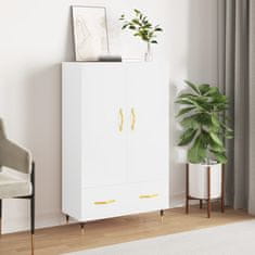 Greatstore Skříň highboard lesklá bílá 69,5 x 31 x 115 cm kompozitní dřevo