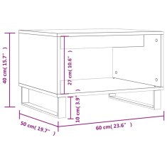 Greatstore Konferenční stolek hnědý dub 60 x 50 x 40 cm kompozitní dřevo