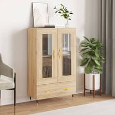 Greatstore Skříň highboard dub sonoma 69,5 x 31 x 115 cm kompozitní dřevo