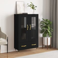 Greatstore Skříň highboard černá 69,5 x 31 x 115 cm kompozitní dřevo