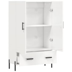 Greatstore Skříň highboard lesklá bílá 69,5 x 31 x 115 cm kompozitní dřevo