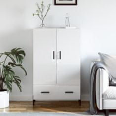 Greatstore Skříň highboard lesklá bílá 69,5 x 31 x 115 cm kompozitní dřevo