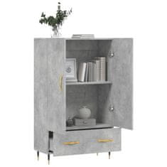 Greatstore Skříň highboard betonově šedá 69,5x31x115 cm kompozitní dřevo