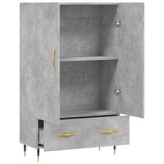 Greatstore Skříň highboard betonově šedá 69,5x31x115 cm kompozitní dřevo