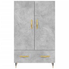 Greatstore Skříň highboard betonově šedá 69,5x31x115 cm kompozitní dřevo