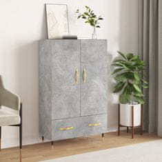 Greatstore Skříň highboard betonově šedá 69,5x31x115 cm kompozitní dřevo