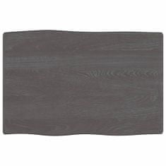 Greatstore Stolní deska tmavě šedá 60 x 40 x 2 cm ošetřený masivní dub