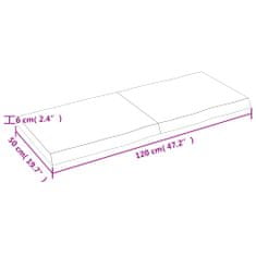 Vidaxl Stolní deska 120x50x(2-6)cm neošetřený masivní dřevo živá hrana