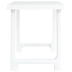 Greatstore Kempingový stůl bílý 79 x 56 x 64 cm PP vzhled dřeva