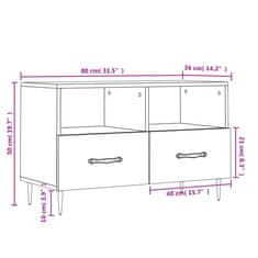 Vidaxl TV skříňka černá 80 x 36 x 50 cm kompozitní dřevo