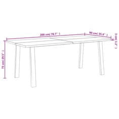 Vidaxl Jídelní stůl 200 x 90 x 75 cm masivní akáciové dřevo